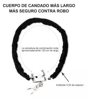 Foto 2 | Foto 2 | Cerradura de Cadena Antirrobo para Bicicleta y Motocicleta Negra