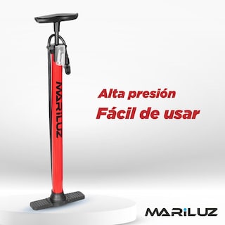 Foto 2 | Foto 2 | Bomba de Pie para Bicicleta Mariluz Válvula Francesa y Americana Roja