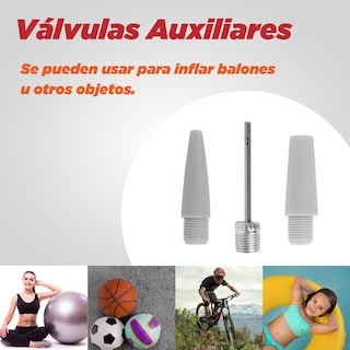 Foto 7 | Foto 7 | Bomba de Pie para Bicicleta Mariluz Válvula Francesa y Americana Roja