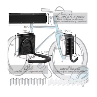 Foto 3 | Foto 3 | Soporte Gancho Rack de Pared Para 5 Bicicletas Eo Safe Imports Esi-14740 Negro