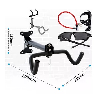 Foto 2 | Foto 2 | Set Soporte Gancho Bicicleta Pared+candado+gafas+botella Eo Safe Imports Esi-18105 Negro