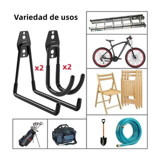 Foto 2 | Foto 2 | 4 Ganchos De Suspensión De Bicicleta De Pared De Acero Lab.g Negro