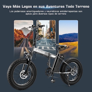 Foto 8 | Foto 8 | Bicicleta Eléctrica Plegable Plateada 3 Velocidades Batería Removible de 48v 8ah