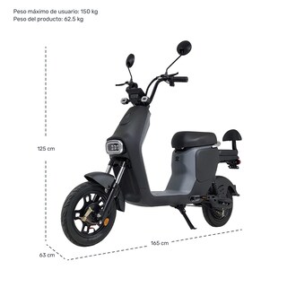 Foto 7 | Foto 7 | Bicicleta Electrica Scooter 35km/h Autonomía 100km 3 Vel 12v Gris