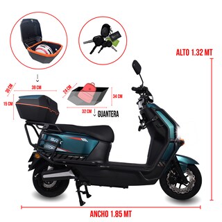 Foto 3 | Foto 3 | Bikeon Srx Plus Verde Moto Eléctrica Para Adultos Hasta 60 km/h Y 100 km Autonomía Frenos Hidráulicos Luces Led Batería