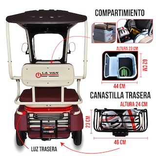 Foto 4 | Foto 4 | Bikeon La Van Crema Triciclo Eléctrico Familiar Hasta 25km/h Carga 300kg Suspensión Hidráulica Frenos De Tambor