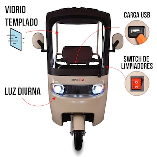 Foto 5 | Foto 5 | Bikeon La Van Crema Triciclo Eléctrico Familiar Hasta 25km/h Carga 300kg Suspensión Hidráulica Frenos De Tambor