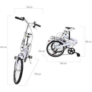 Foto 4 | Foto 4 | Bicicleta Plegable Retro Vintage R20 Vbrake Blanca