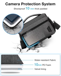 Foto 2 | Foto 2 | Funda Para Cámara Bagsmart Small Para Cámaras Réflex Digitales, Réflex O Sin Espejo, Color Gris - Venta Internacional.