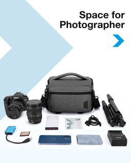 Foto 7 | Foto 7 | Funda Para Cámara Bagsmart Small Para Cámaras Réflex Digitales, Réflex O Sin Espejo, Color Gris - Venta Internacional.