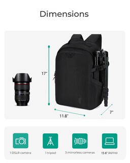 Foto 5 | Foto 5 | Bolsa De Cámara Bagsmart Para Cámara Réflex Digital Con Portátil De 15.6 Pulgadas - Venta Internacional.