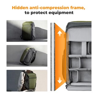 Foto 4 | Foto 4 | Mochila para Cámara K&f Concept Impermeable De 25 Litros Con Protector De Lluvia De 15.6 Pulgadas - Venta Internacional