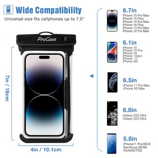 Foto 2 | Foto 2 | Funda Impermeable Para Teléfono Procase, Paquete De 2 Para Iphone Y Galaxy - Venta Internacional.