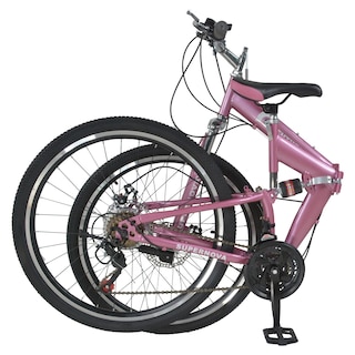 Foto 2 | Foto 2 | Bicicleta de Montaña Centurfit mkz-bicplemo26ro color Rosa Plegable R26 Freno de Disco 21 Vel