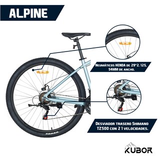 Foto 4 | Foto 4 | Bicicleta De Montaña Kubor Alpine 5 R29 Aluminio 21v Color Azul