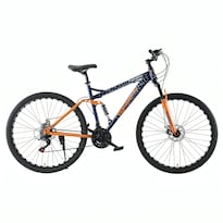 Bicicleta De Montaña Spider Doble Suspension R29 21v Azul/naranja