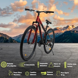 Foto 3 | Foto 3 | Bicicleta de Montaña Bywell Shimano Velocidad 21 Rodada 29 Rojo y Negro