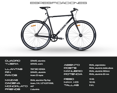 Foto 8 | Foto 8 | Bicicleta Fixie Negro 47