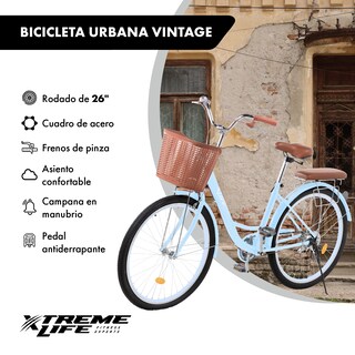 Foto 2 | Foto 2 | Bicicleta Urbana Vintage Xtreme Life R26 color Azul