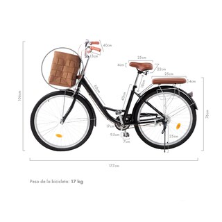 Foto 2 | Foto 2 | Bicicleta Urbana R26 Vintage Con Canastilla Retro Clásica