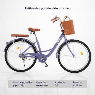 Foto 3 | Foto 3 | Bicicleta Urbana R26 Vintage con Canastilla Retro Clásica