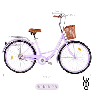 Foto 2 | Foto 2 | Bicicleta Urbana De Paseo R26 Doble Freno Vintage Canastilla