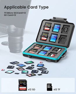 Foto 2 | Foto 2 | Funda Para Tarjetas De Memoria Orico Con 24 Ranuras, Resistente Al Agua Y A Los Golpes - Venta Internacional.