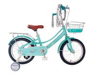 Bicicleta Infantil para Niña Bluelander BICI-0014 Azul Rodada 16 con Ruedas de Entrenamiento y Canastilla