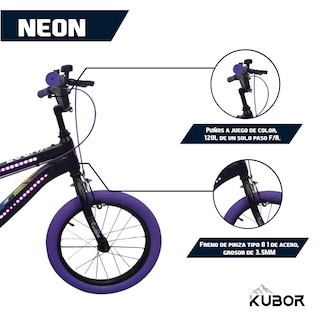 Foto 2 | Foto 2 | Bicicleta Infantil de Montaña Neón Rodada 16 Kubor Púrpura