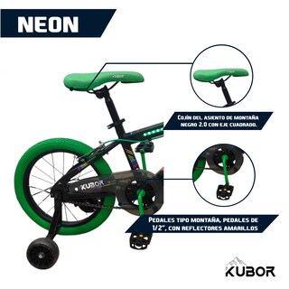 Foto 3 | Foto 3 | Bicicleta para Niño Rodada 16 Kubor Verde