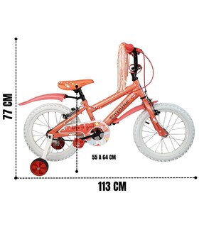 Foto 4 | Foto 4 | Bicicleta R16 Llantas Aire y Entrenamiento Rainbow Naranja para Niñas