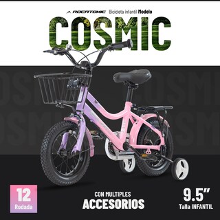 Foto 2 | Foto 2 | Bicicleta Rocatomic Cosmic R12 Llanta Entrenamiento Niños (rosa/morado)