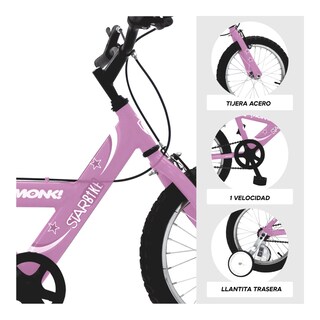 Foto 3 | Foto 3 | Bicicleta Infantil Monk Starbike R16 Rosa
