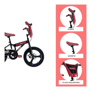 Foto 4 | Foto 4 | Bicicleta Infantil Monk Bitten Rodada 16 Negro Rojo
