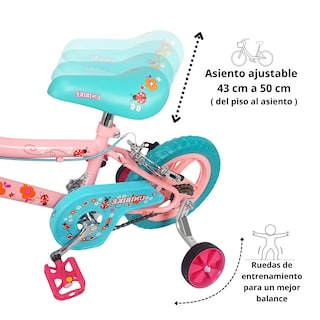 Foto 3 | Foto 3 | Bicicleta Infantil Niñas R12 Ruedas Auxiliares Goma Unibike -ohlala