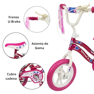 Foto 2 | Foto 2 | Bicicleta Infantil Niñas R12 Ruedas Auxiliares Goma Unibike - Sunny