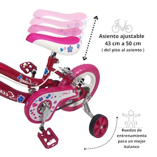 Foto 3 | Foto 3 | Bicicleta Infantil Niñas R12 Ruedas Auxiliares Goma Unibike - Sunny