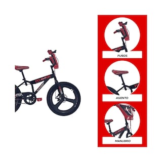 Foto 4 | Foto 4 | Bicicleta Infantil Monk Bitten Rodada 20 Negro Rojo