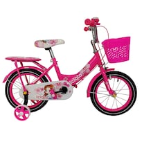 Bicicleta Infantil R-14 Niñas Con Canastilla Entrenamiento Fucsia