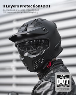 Foto 4 | Foto 4 | Casco Ilm Open Face Motorcycle 3/4 Half Dot 726x Negro Mate - Venta Internacional.