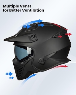 Foto 5 | Foto 5 | Casco Ilm Open Face Motorcycle 3/4 Half Dot 726x Negro Mate - Venta Internacional.