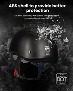 Foto 2 | Foto 2 | Medio Casco De Moto Ilm 205v, Visor Solar De Cara Abierta Aprobado Por El Dot - Venta Internacional.