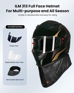 Foto 2 | Foto 2 | Casco De Moto Ilm Integral Dot Modelo Jk313 (s, Dorado) - Venta Internacional.