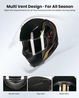 Foto 3 | Foto 3 | Casco De Moto Ilm Integral Dot Modelo Jk313 (s, Dorado) - Venta Internacional.