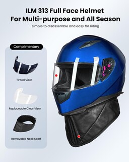 Foto 2 | Foto 2 | Casco De Moto Ilm Integral Dot Modelo Jk313 (s, Azul) - Venta Internacional.