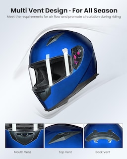Foto 3 | Foto 3 | Casco De Moto Ilm Integral Dot Modelo Jk313 (s, Azul) - Venta Internacional.