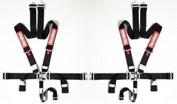 Par De Arneses Raceequip De 5 Puntos Negros Con Cinturón De Hombro Individual - Venta Internacional.