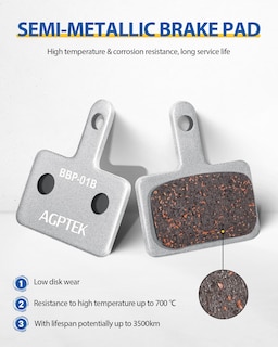 Foto 3 | Foto 3 | Pastillas De Freno Para Bicicleta Agptek, Frenos De Disco De Alto Rendimiento, 4 Pares - Venta Internacional.