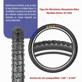 Foto 3 | Foto 3 | Llanta Para Bicicleta 26x2.125 Negro Hy018 Nyco