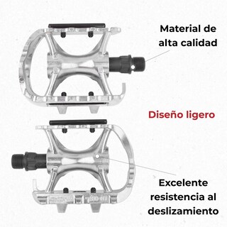 Foto 4 | Foto 4 | Pedal de Montaña para Bicicleta Genérico Lu-965 9/16 Aluminio color Plata